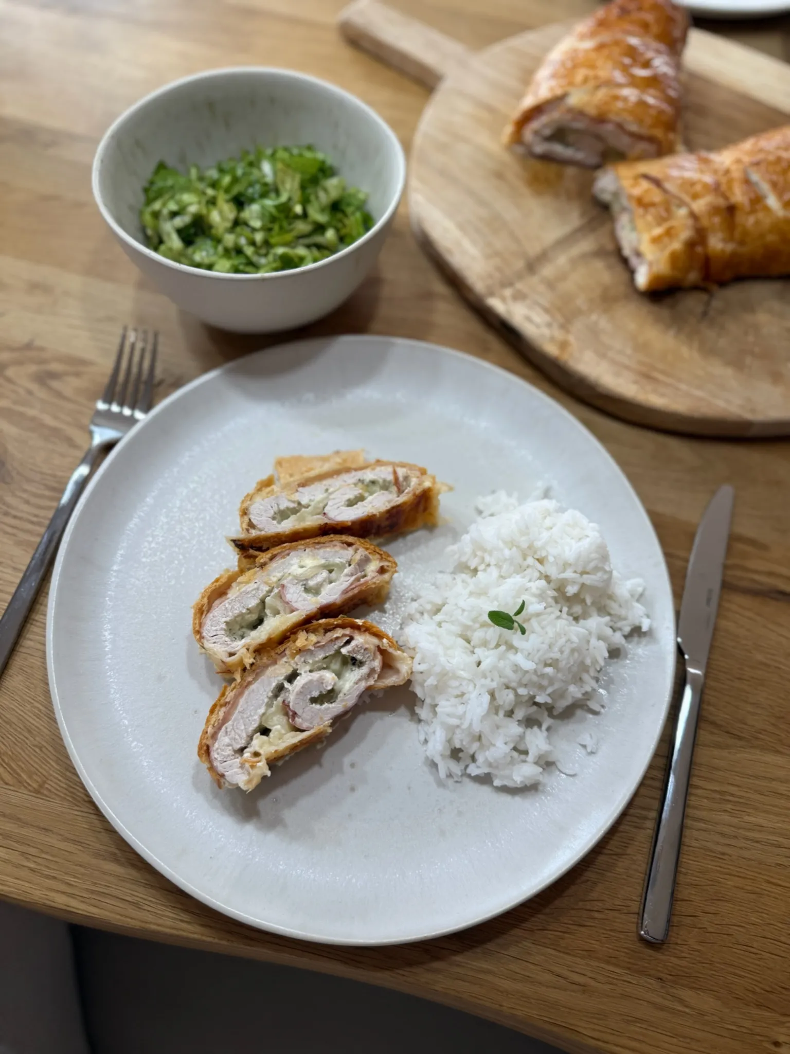 Gefüllte Putenschnitzel im Blätterteig